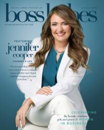 Jennifer Cooper on the cover of Boss Babes Magazine