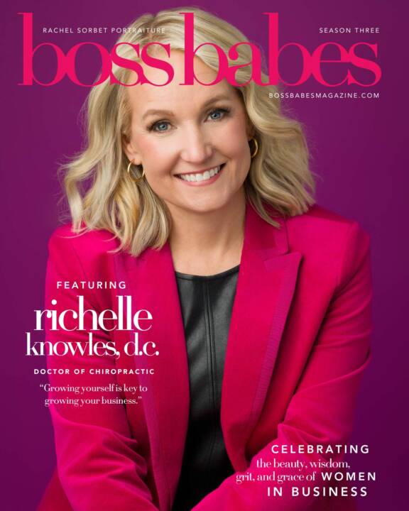 Dr Richelle Knowles on the cover of Boss Babes Magazine