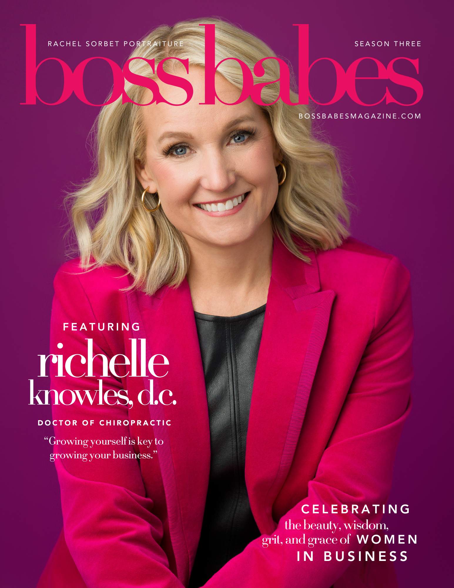 Dr Richelle Knowles on the cover of Boss Babes Magazine