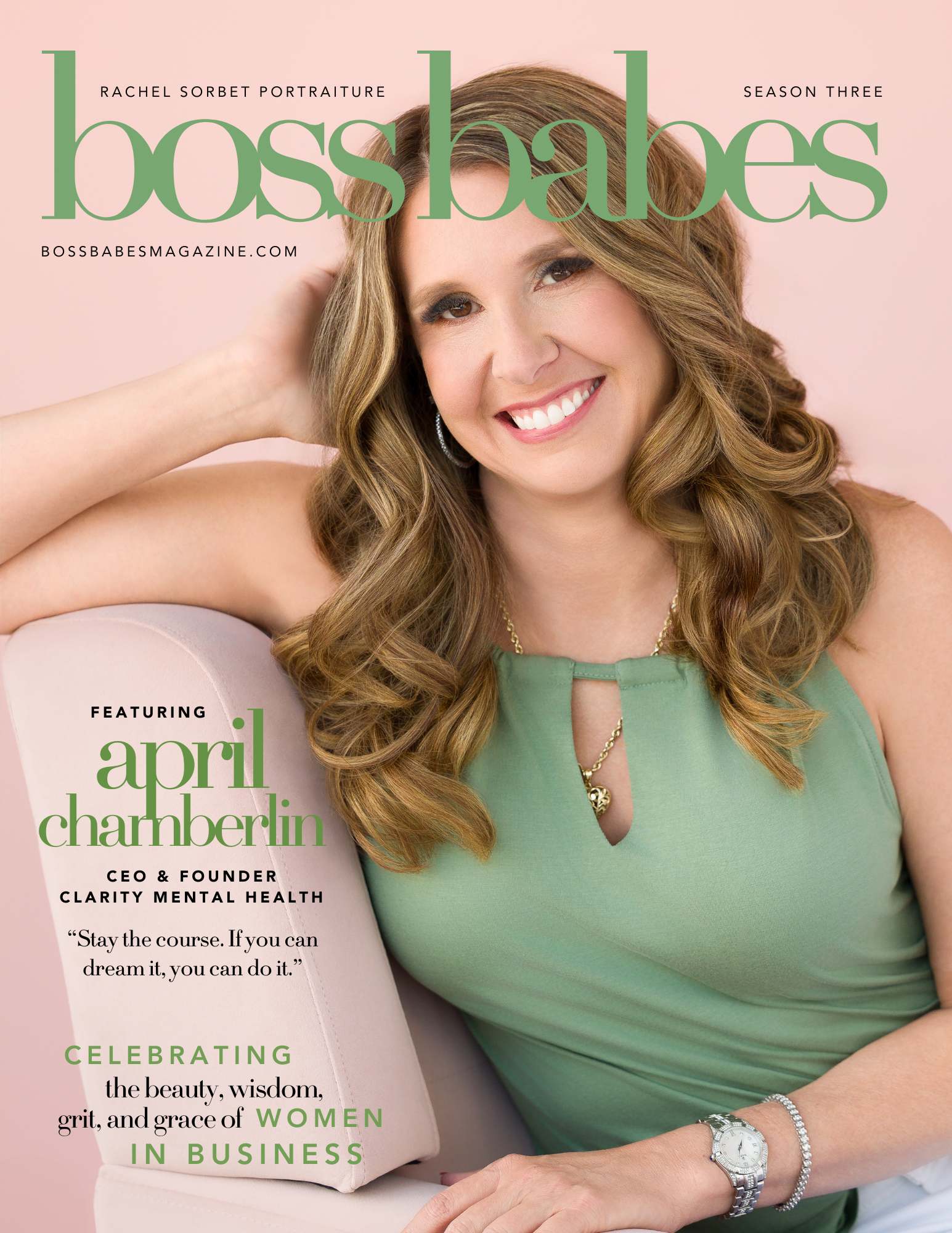 April Chamberlin featured on the cover of Boss Babes Magazine