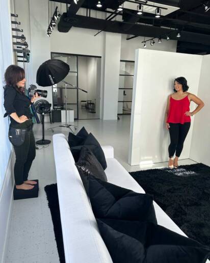 A behind the scenes look for a Denver headshot photoshoot