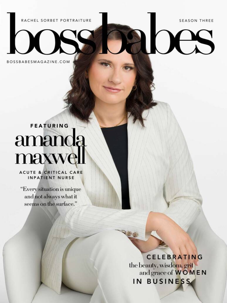 A portrait of Denver nurse Amanda J Maxwell for the cover of Boss Babes Magazine