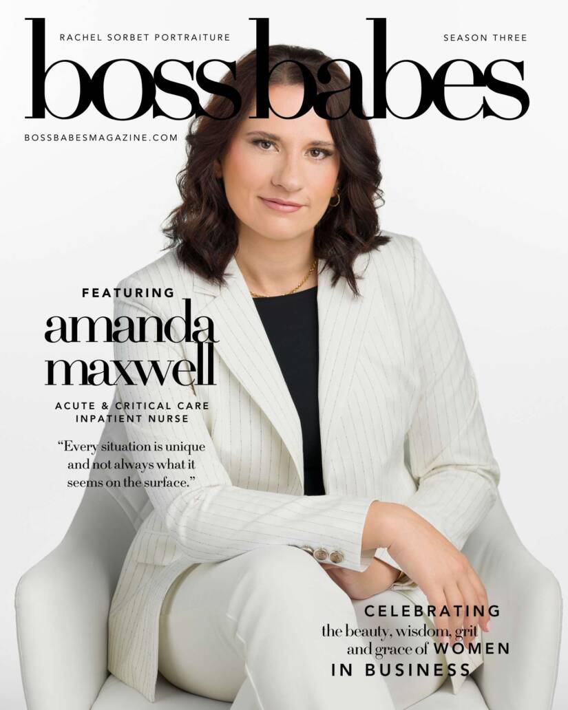 A portrait of Denver nurse Amanda J Maxwell for the cover of Boss Babes Magazine