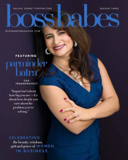 A photo of Parminder Batra on the cover of Boss Babes Magazine