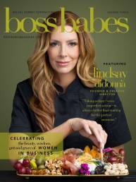 A portrait of Lindsay DiDonna featured on the cover of Boss Babes Magazine