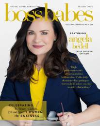 Angela Bedell, founder of ABCommunities on the cover of Boss Babes Magazine