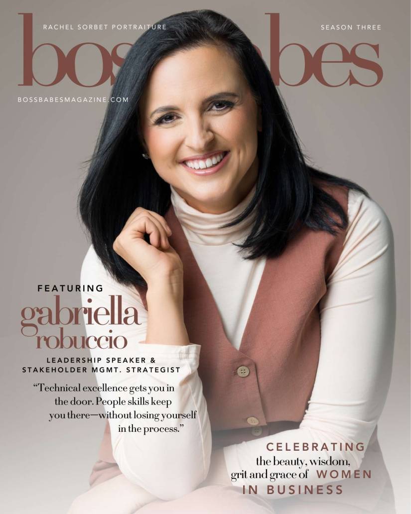 A portrait of Gabriella Robuccio photographed for the cover of Boss Babes Magazine