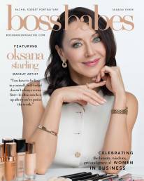 A portrait of Denver Makeup Artist Oksana Starling on the cover of Boss Babes Magazine