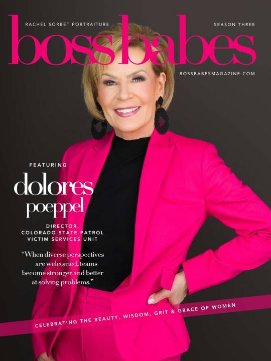 A portrait of Dolores Poeppel on the cover of Boss Babes Magazine