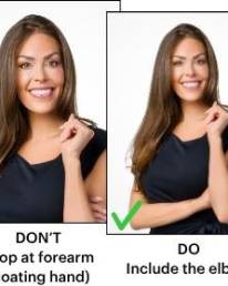 Examples of good and bad ways to crop your headshots