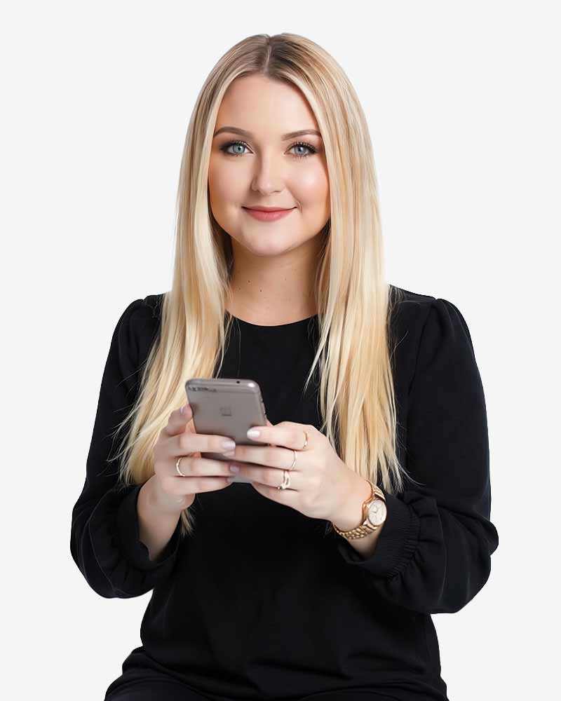 A portrait of the social media manager for Rachel Sorbet